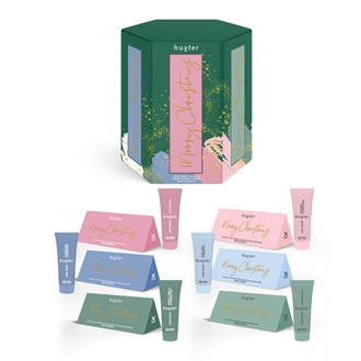 Mini Triangle Bon Bon Gift Box - Green Xmas Baubles - H/Cream 35ml x 6