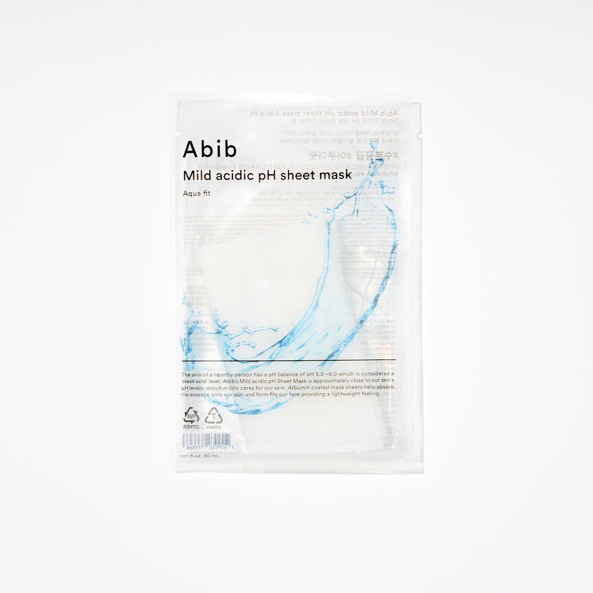 Mild Acidic pH Sheet Mask Aqua Fit