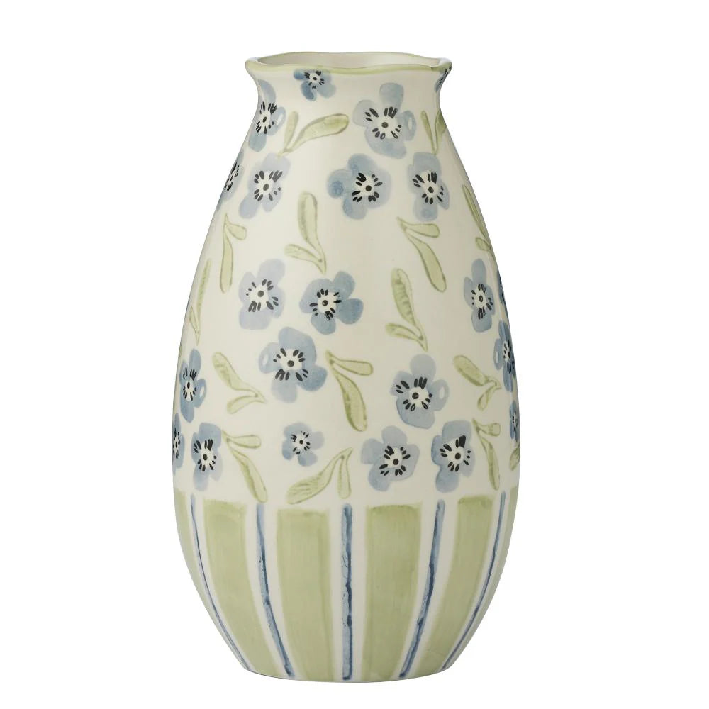 Olga Ceramic Vase 10.5x20cm Blue/Olive
