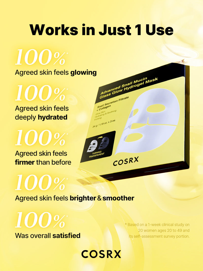 Advanced Snail Mucin Glass Glow Hydrogel Mask