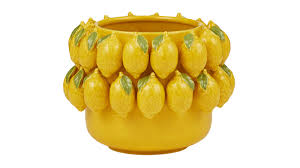 Limone Ceramic Pot 22x17cm Yellow