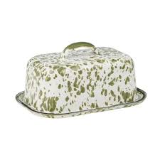 Scout Enamel Butter Dish 9.5x18cm Olive