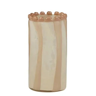 Pettine Glass Vase 12.5x23.5cm Nude
