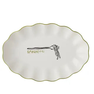 Mangiare Spaghetti Cer Dish 24x36x5.5cm