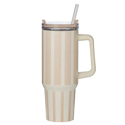 Vertice Stripe Insulated Mug 1.2L Pink