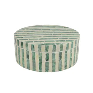 Palma Inlay Box 20x12cm Green/Ivory