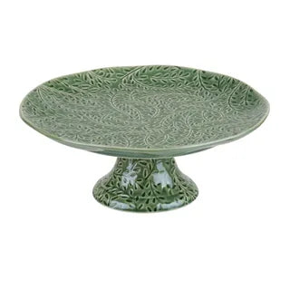Venus Cer Footed Plate 26.5x10.5cm Green