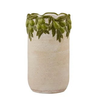 Uliveto Ceramic Vase 17x28cm Nat/Green