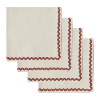 Orla S/4 Cotton Napkins 40cm Ivo/Russet