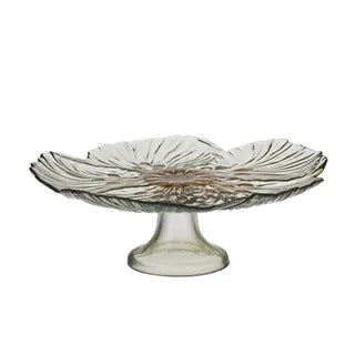 Abigail Glass Footed Cake Plate 28x10cm