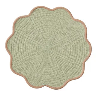 Sonny Cott/Poly Placemat 38cm Mint/Peach