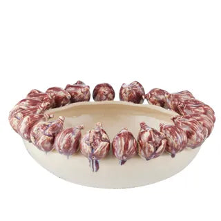 Fico Ceramic Bowl 37x13.5cm Ivory/Russet