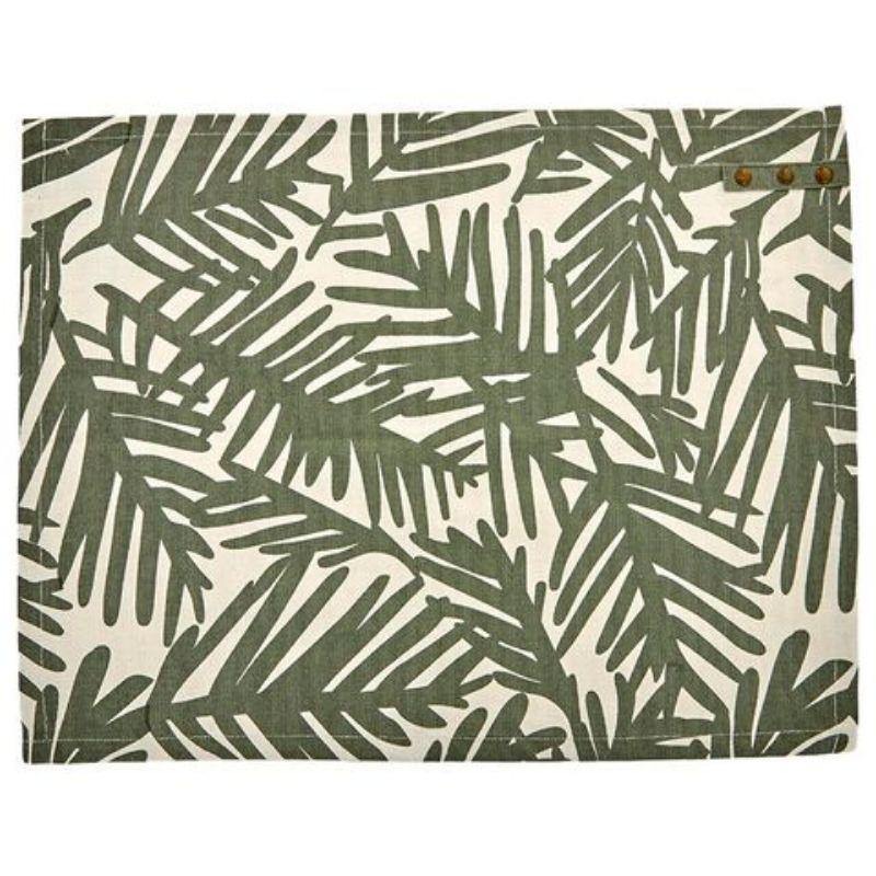 Eden Leaf Cotton Placemat 35x48cm Green